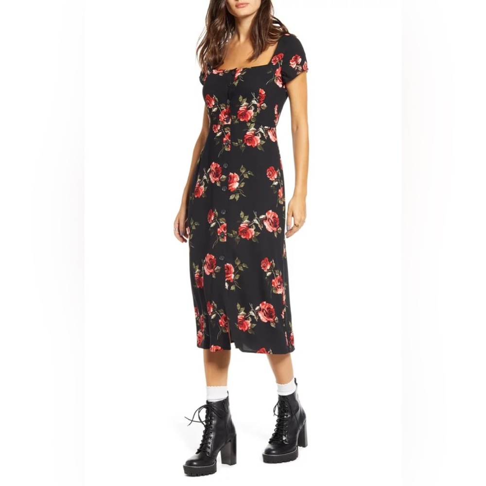 NWOT BP. x Claudia Sulewski Floral Button-Up Midi Dress